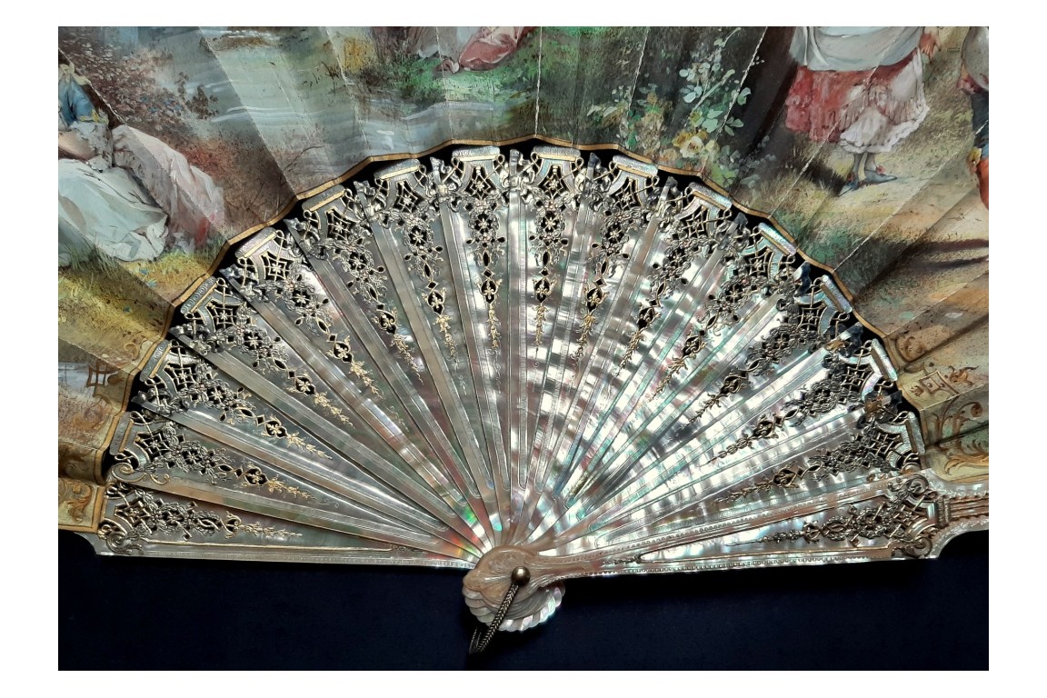 To the rhythm of love, fan by Donzel around 1865-70
