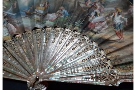 To the rhythm of love, fan by Donzel around 1865-70