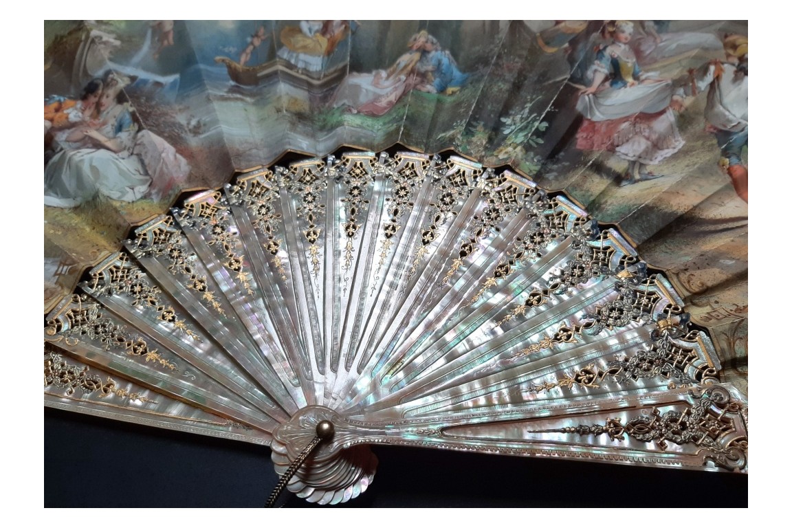 To the rhythm of love, fan by Donzel around 1865-70