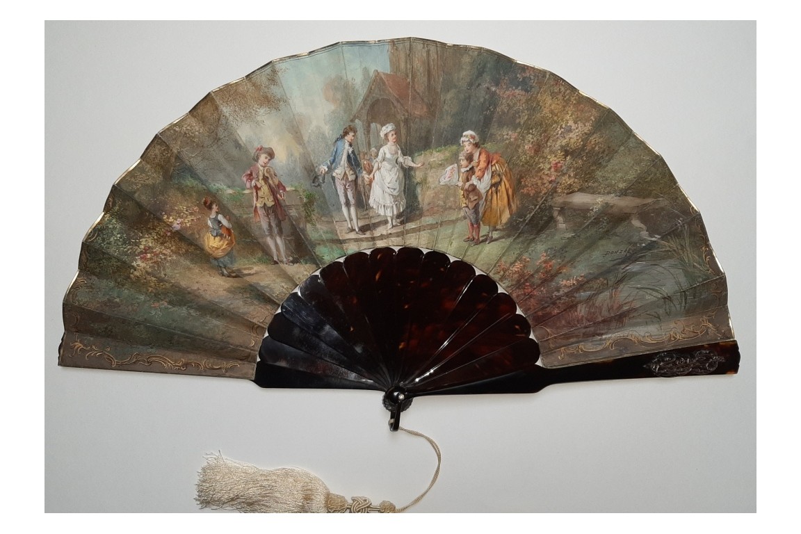 Just married, fan by Donzel, circa 1880