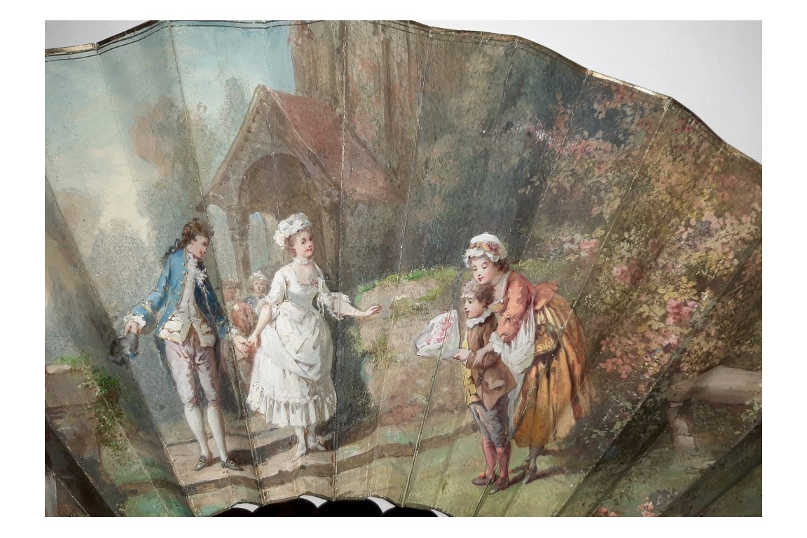 Just married, fan by Donzel, circa 1880