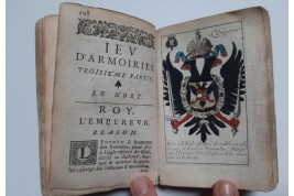Jeu d'armoiries des souverains de Claude Oronce Finé, livre de cartes, 1665