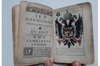 Jeu d'armoiries des souverains de Claude Oronce Finé, livre de cartes, 1665