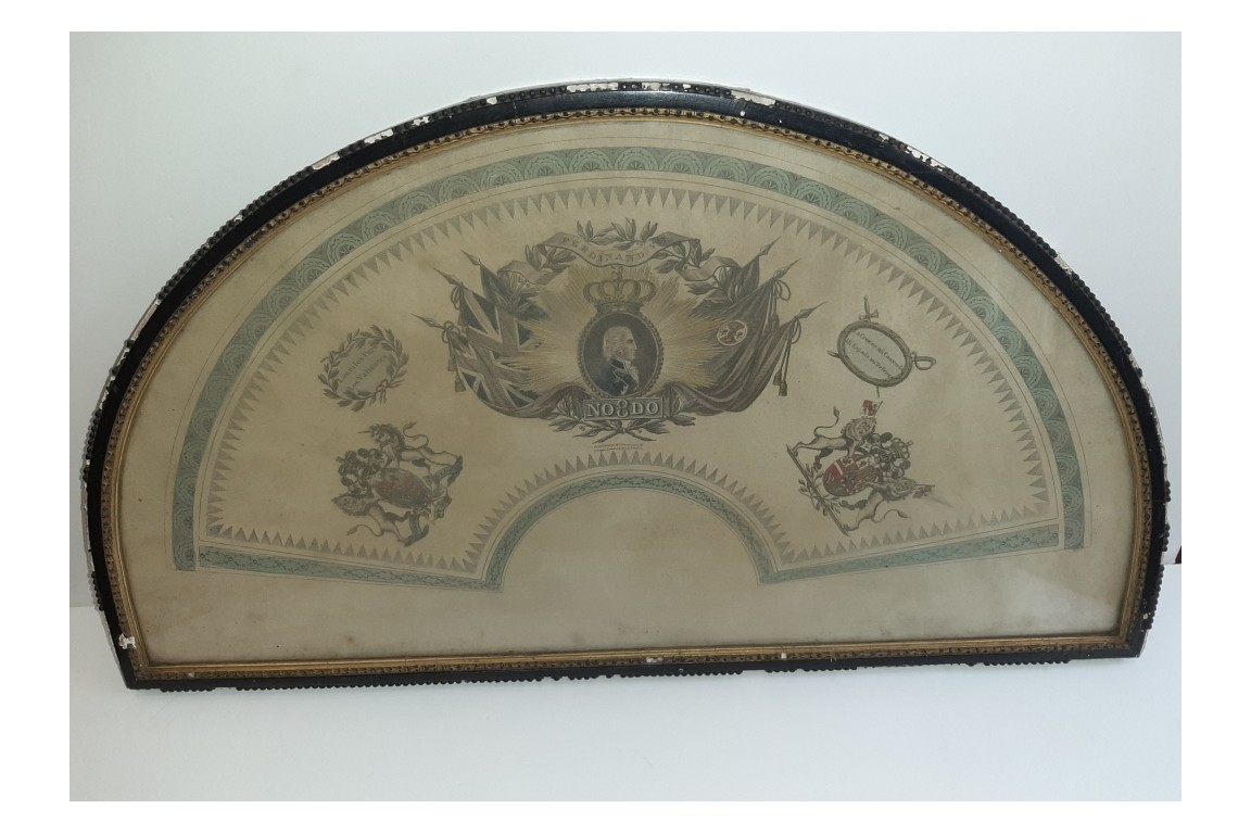 Glory to Ferdinand VII, King of Spain, fan leaf circa 1810