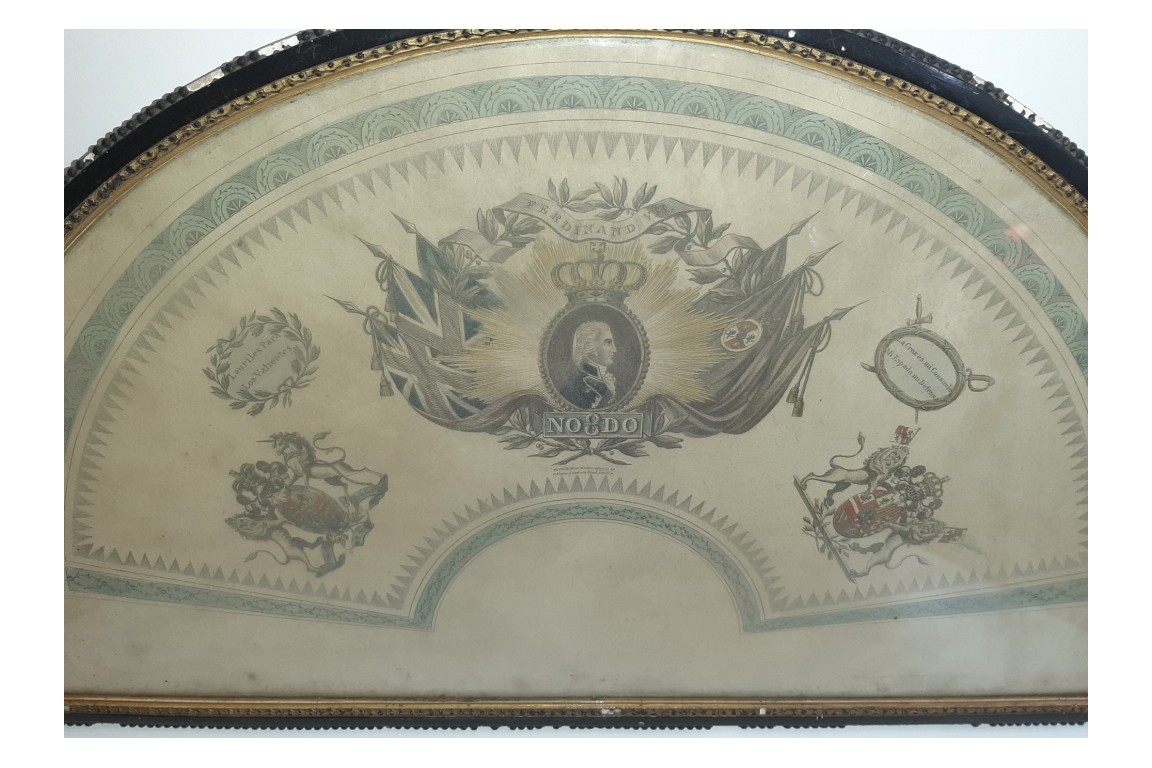 Glory to Ferdinand VII, King of Spain, fan leaf circa 1810
