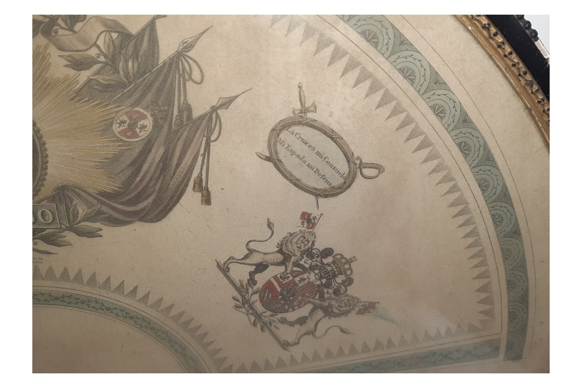 Glory to Ferdinand VII, King of Spain, fan leaf circa 1810