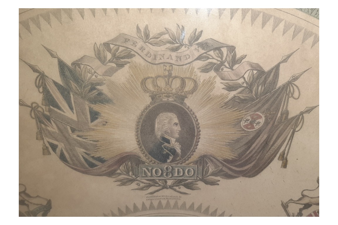 Glory to Ferdinand VII, King of Spain, fan leaf circa 1810