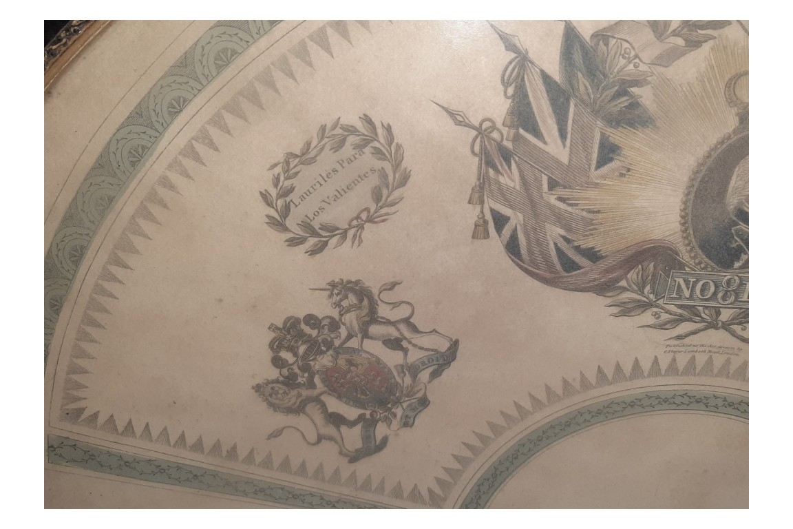 Glory to Ferdinand VII, King of Spain, fan leaf circa 1810