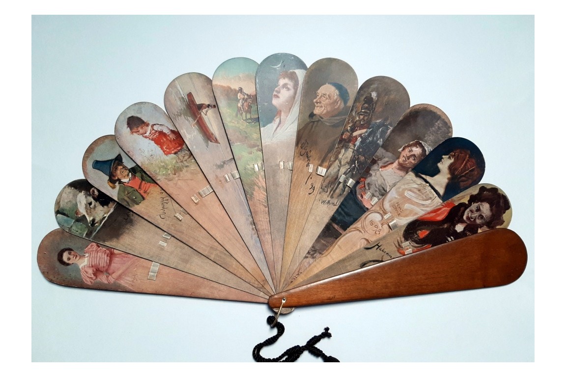 German painters, fan circa 1900