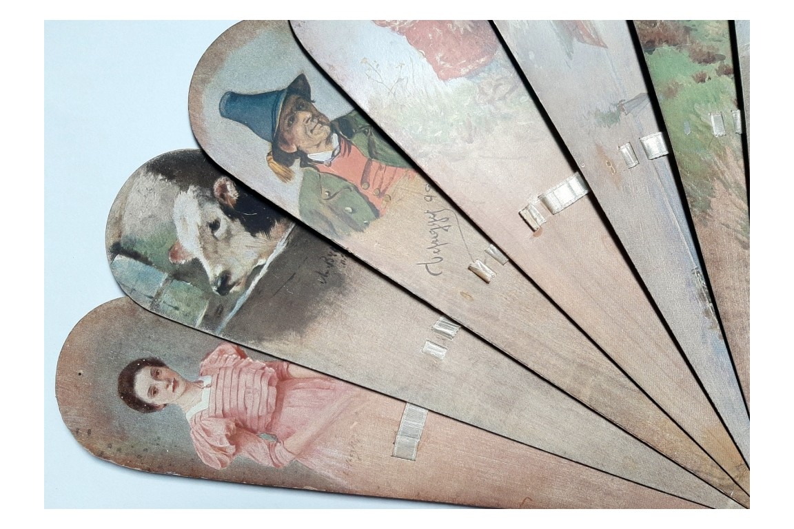 German painters, fan circa 1900