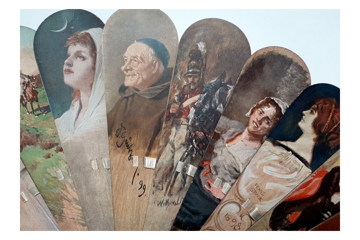 German painters, fan circa 1900