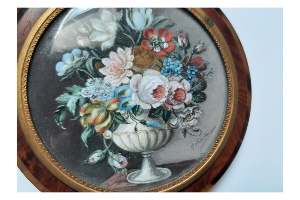 Fleurs, tabatière XIXème