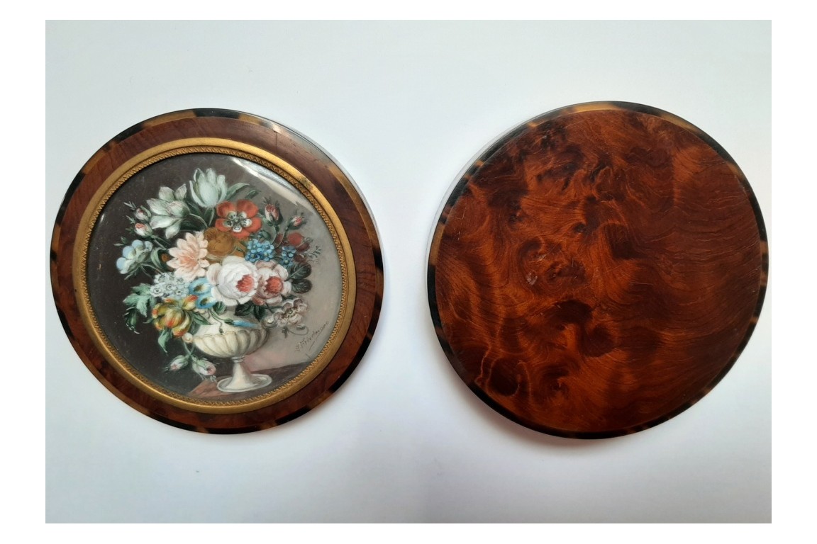Fleurs, tabatière XIXème