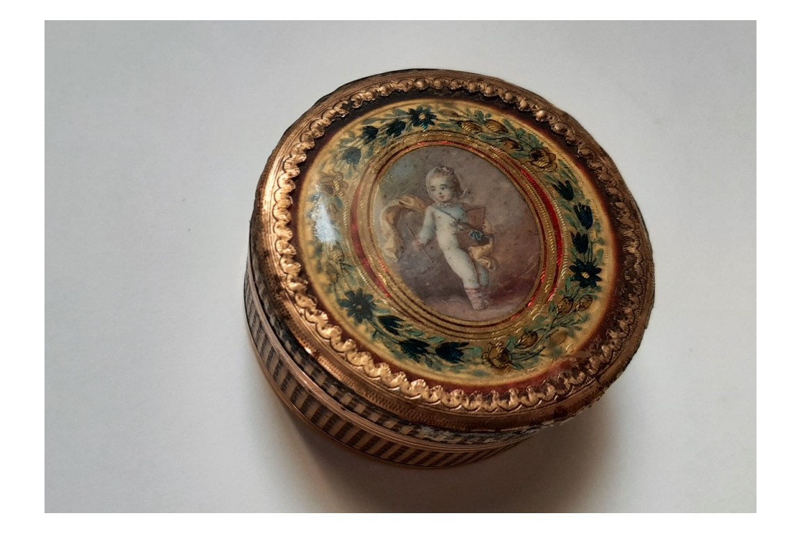 The girl and the white mouse, 19th century snuffbox