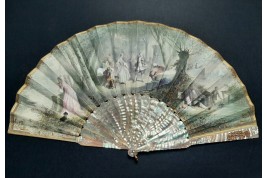 Afternoon party, fan by Fournier circa 1860-70