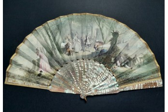 Afternoon party, fan by Fournier circa 1860-70