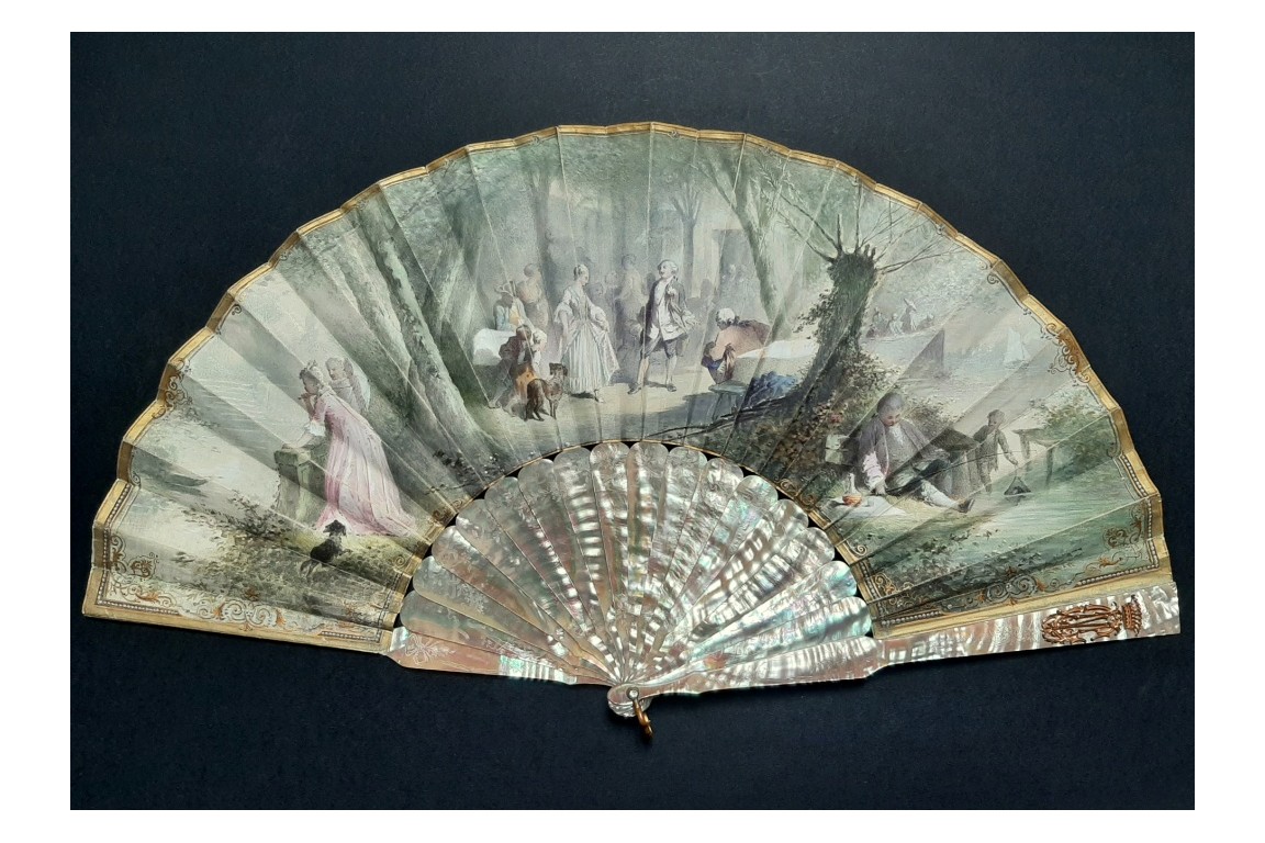 Afternoon party, fan by Fournier circa 1860-70