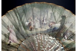 Afternoon party, fan by Fournier circa 1860-70