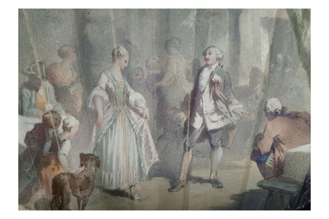Après-midi de fête, éventail de Fournier vers 1860-70