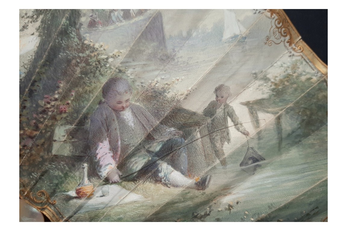 Après-midi de fête, éventail de Fournier vers 1860-70