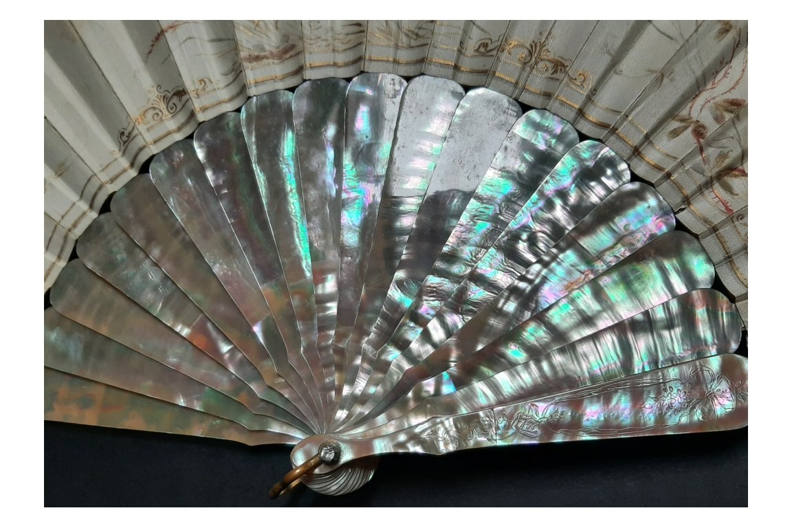 Afternoon party, fan by Fournier circa 1860-70