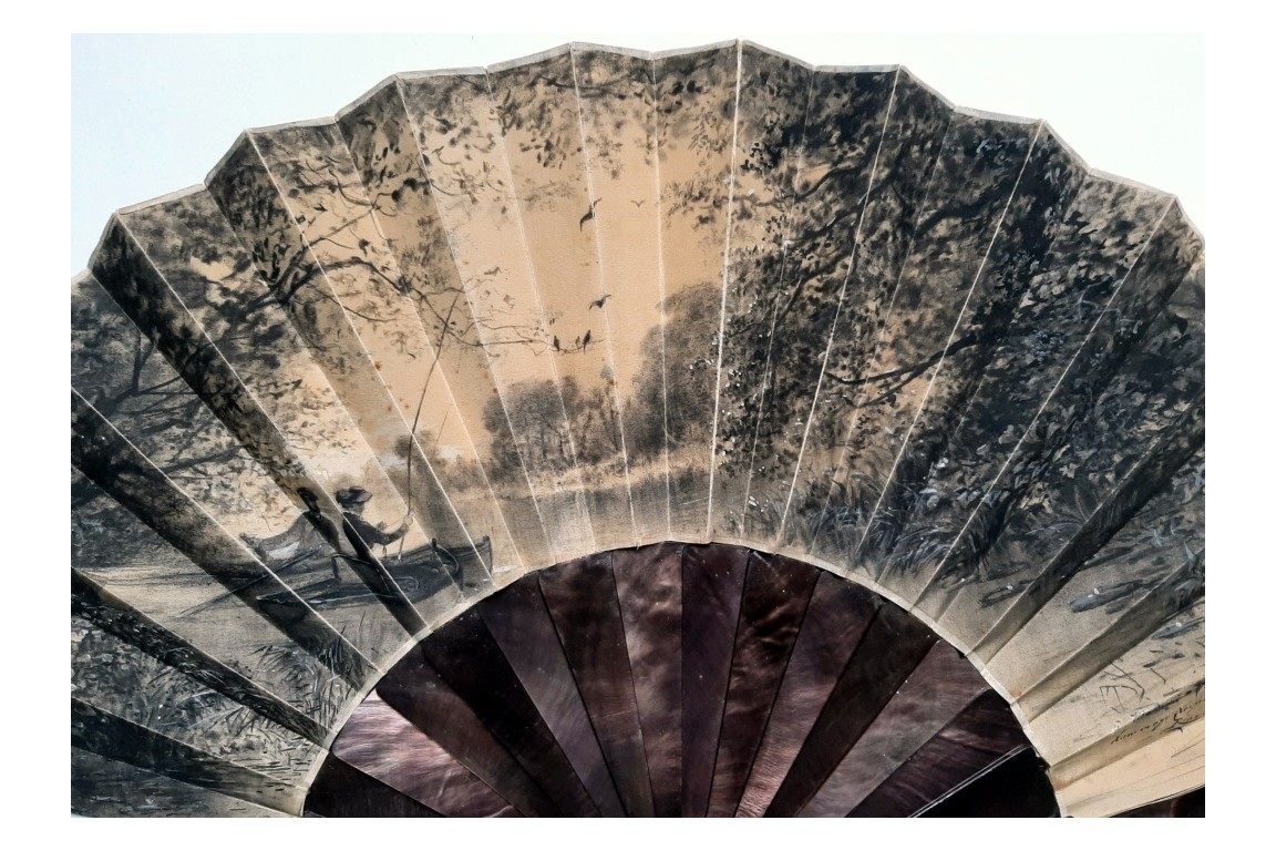 Riou's tribute, fan circa 1880