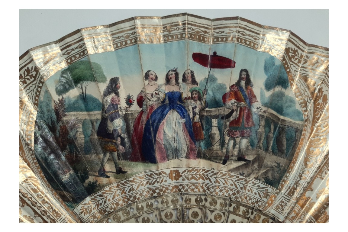 Le  Siècle de Louis XIV, éventail vers 1840-60