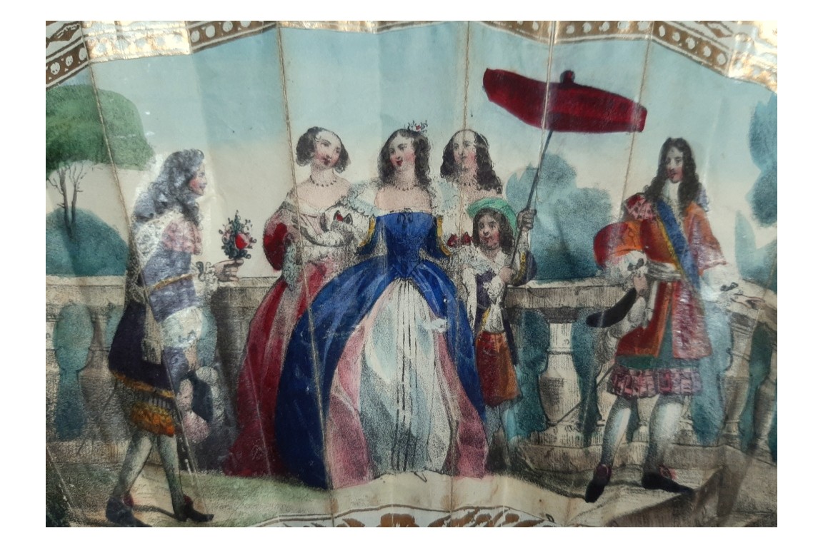 Le  Siècle de Louis XIV, éventail vers 1840-60