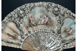 Love music, late 19th century fan