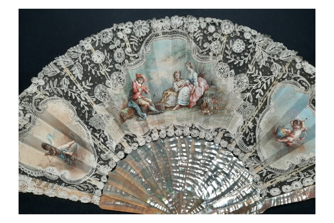 Love music, late 19th century fan