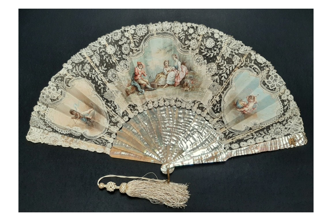 Love music, late 19th century fan