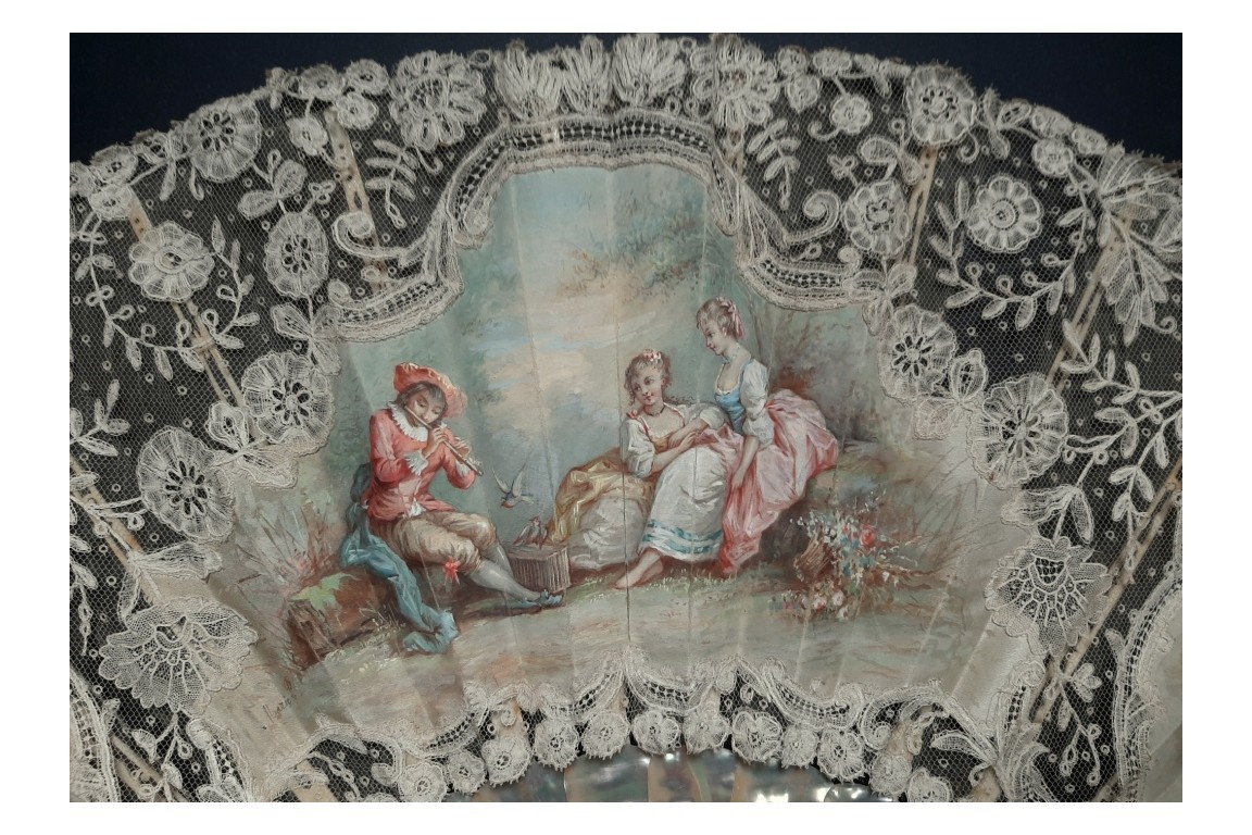 Love music, late 19th century fan