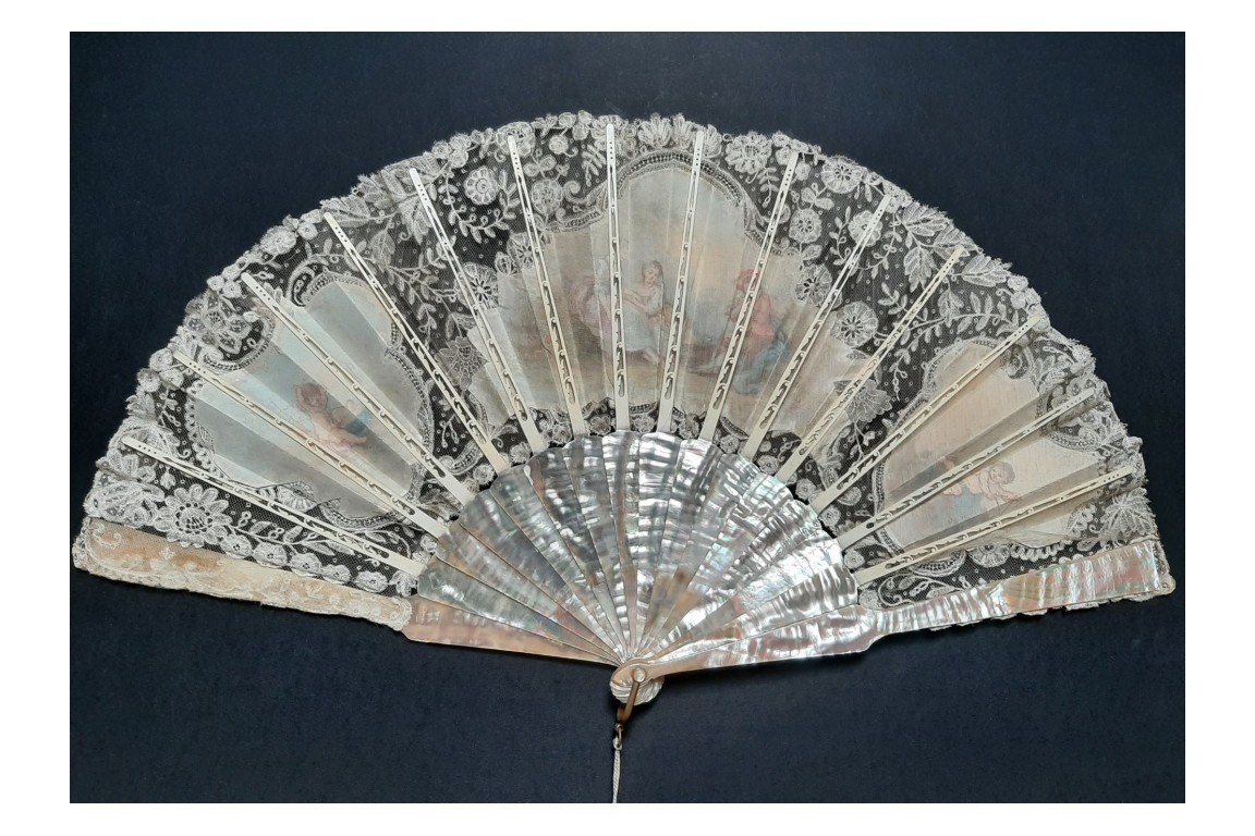 Love music, late 19th century fan