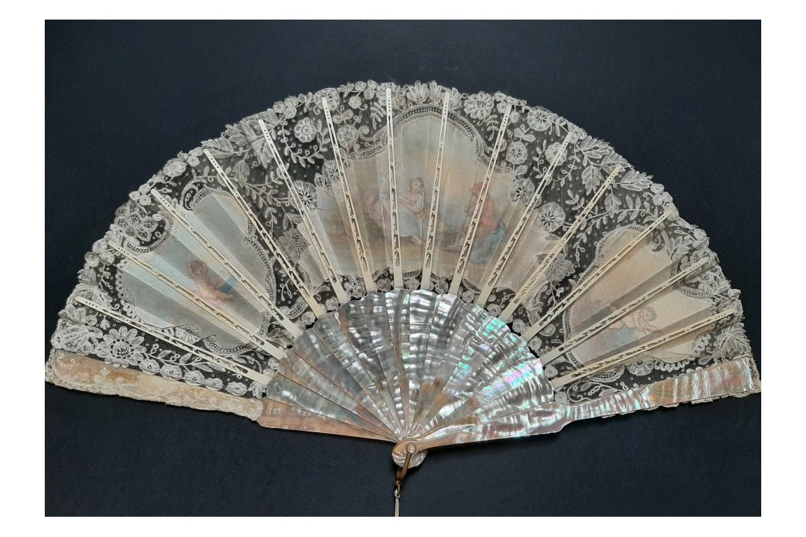 Love music, late 19th century fan