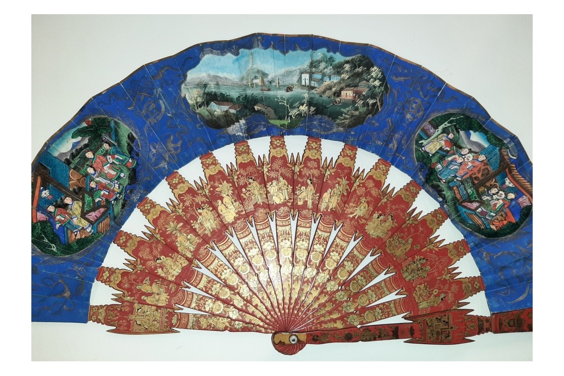 Souvenir of the Pearl River,  Chinese fan, 19th century