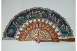 Souvenir of the Pearl River,  Chinese fan, 19th century