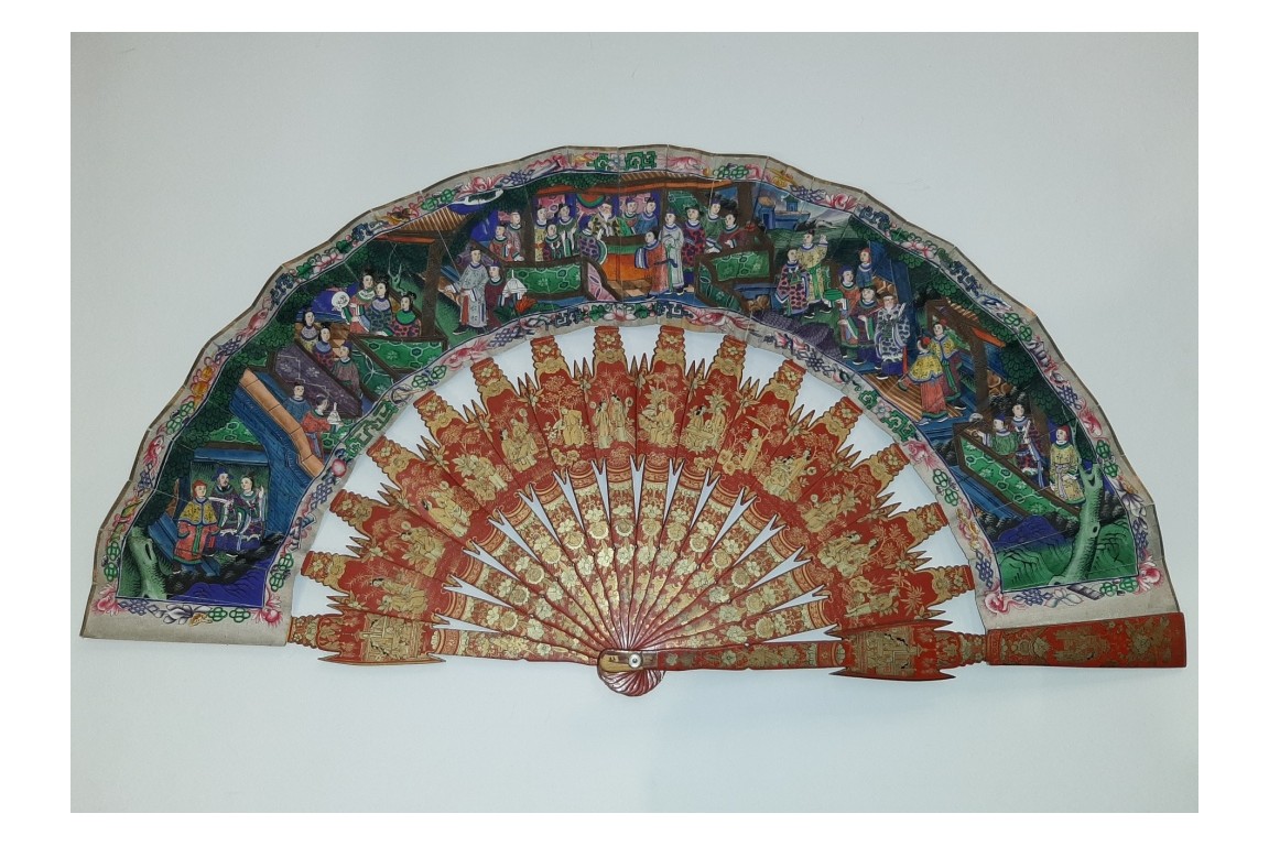 Souvenir of the Pearl River,  Chinese fan, 19th century