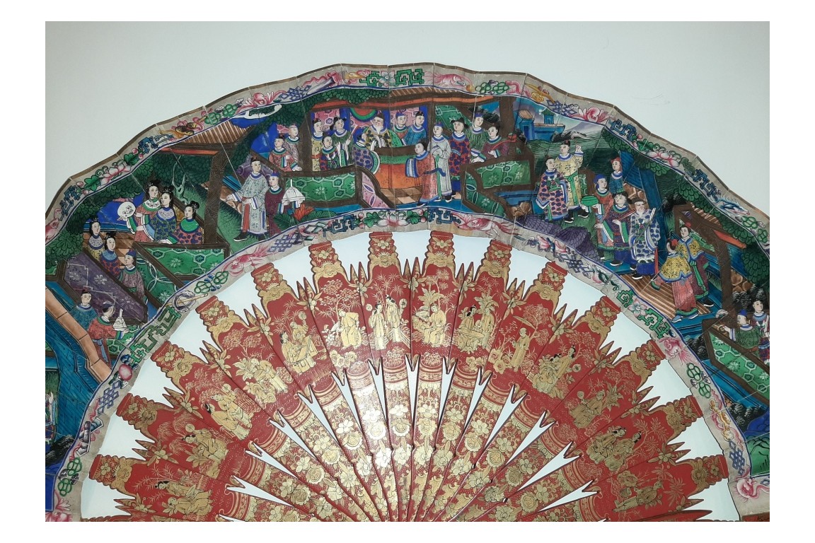 Souvenir of the Pearl River,  Chinese fan, 19th century