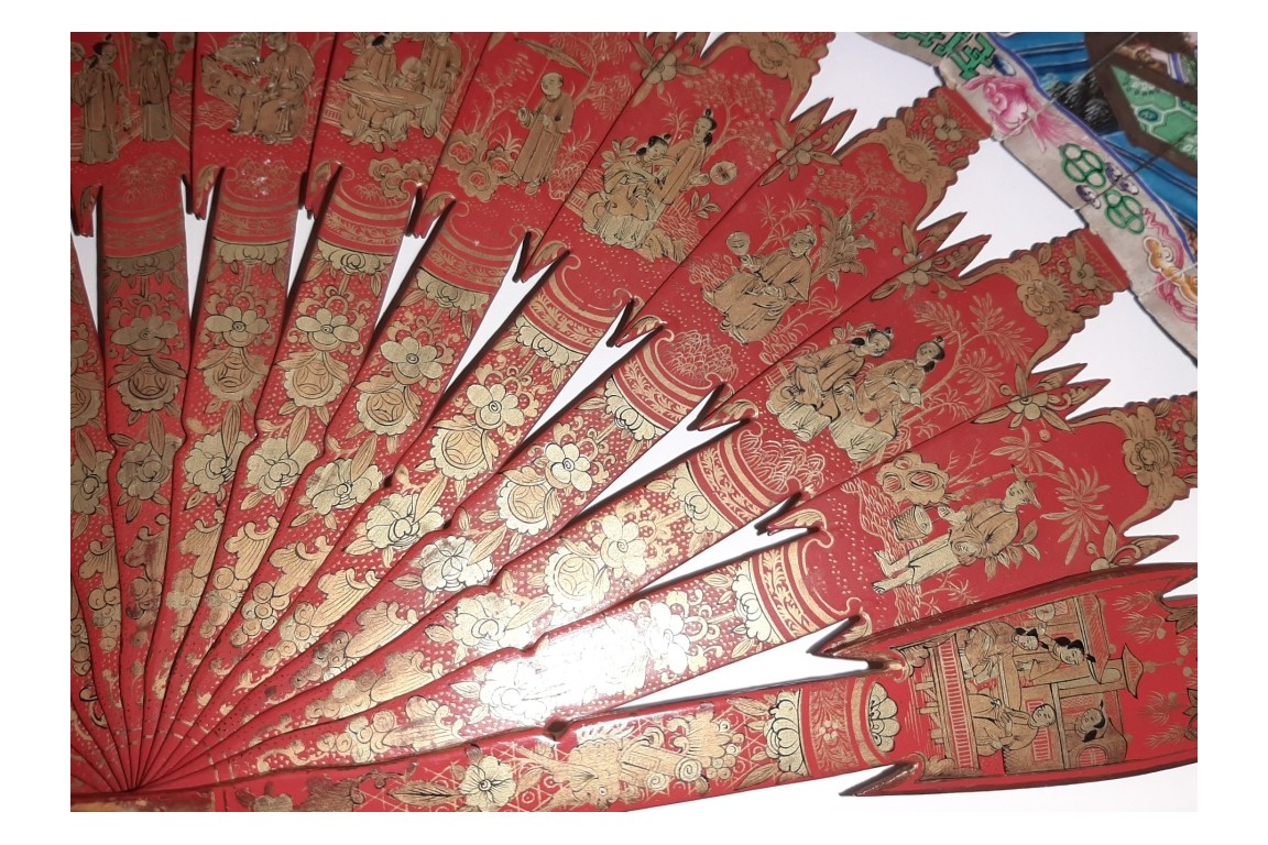 Souvenir of the Pearl River,  Chinese fan, 19th century