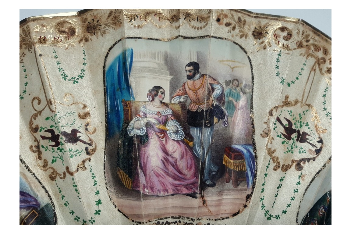 Anne de Pisseleu, Charles V and Francois I, éventail vers 1860