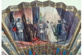 Berengère de Navarre accompagnant Richard Coeur de Lion en croisade, éventail vers 1840-50