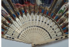 Berengaria of Navarre accompanying Richard I to crusade, fan circa 1840-50