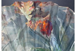 Les tulipes perroquets, éventail de Lucien Darpy, vers 1901-1902