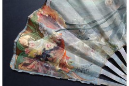 Parrow tulips, fan by Lucien Darpy circa 1901-1902