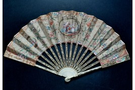 Fan and hunting horn, fan with automaton, circa 1770-80