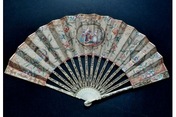 Fan and hunting horn, fan with automaton, circa 1770-80