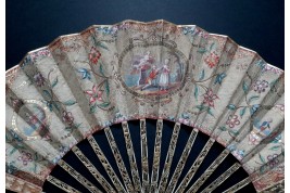 Fan and hunting horn, fan with automaton, circa 1770-80