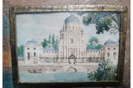 Stroll in Paris, panorama fixed fan circa 1830-40