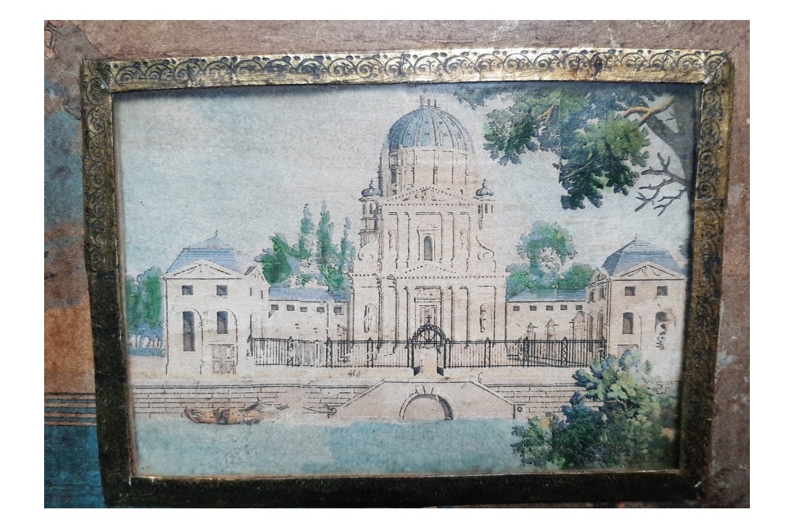 Stroll in Paris, panorama fixed fan circa 1830-40