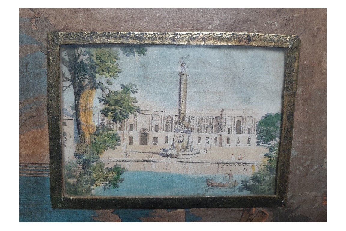 Stroll in Paris, panorama fixed fan circa 1830-40